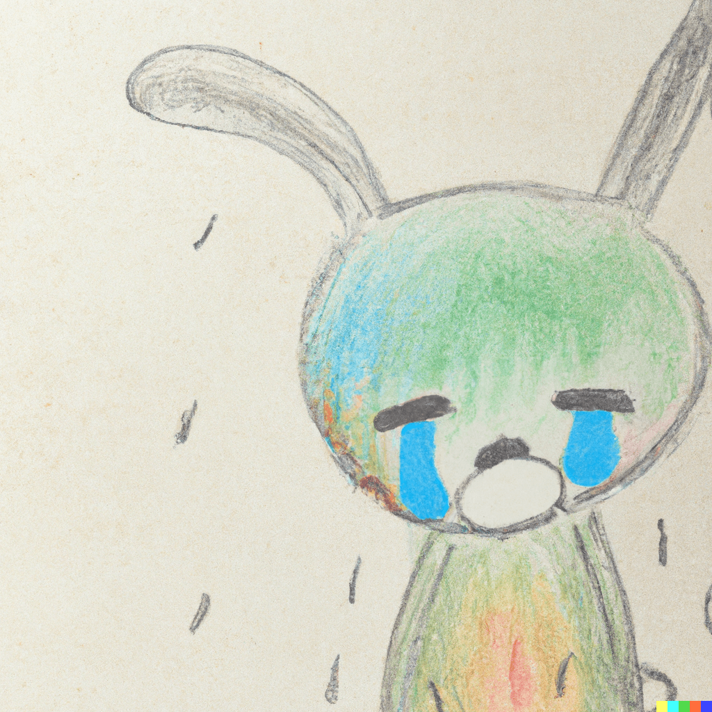 Background image for 우는 아기 토끼와 너구리 엄마 page 1