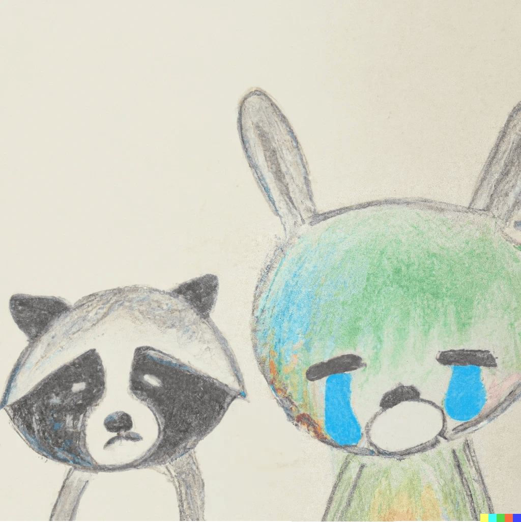 Background image for 우는 아기 토끼와 너구리 엄마 page 2